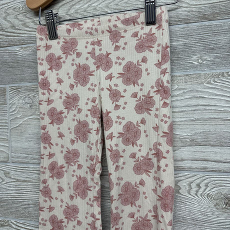 Ribbed Flare Pants Flowers 4T