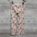 Ribbed Flare Pants Flowers 4T