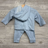 LS Snap Up Shirt W/ Hood & Pants 0-3M