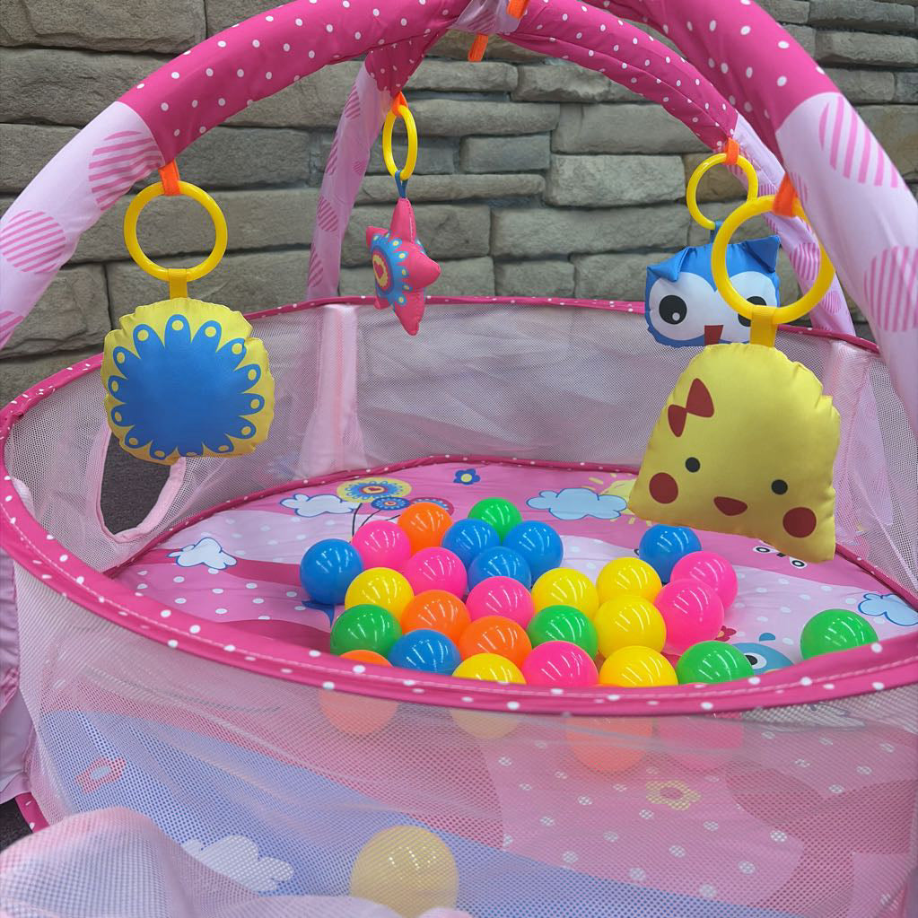 3 In 1 Baby Gym Activity Mat W/ Ball Pit Balls
