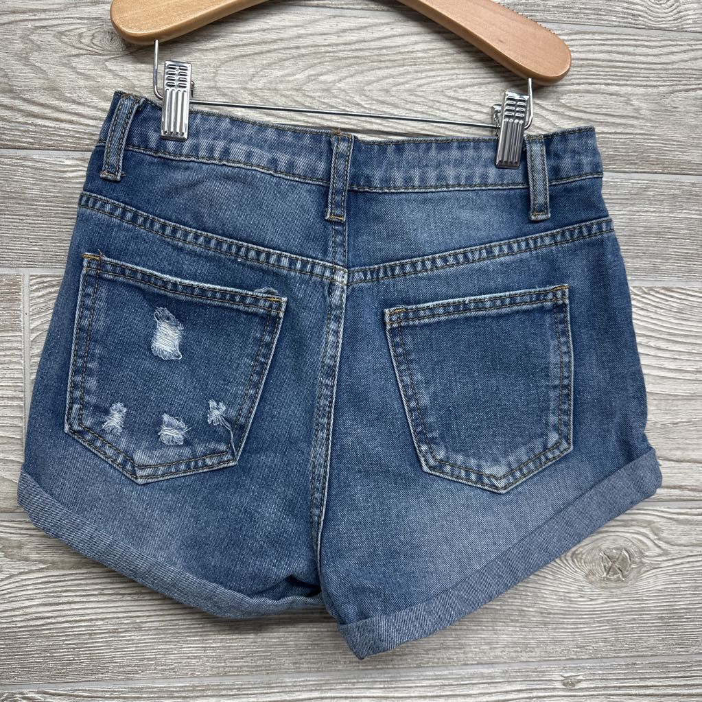 Distressed Denim Shorts Cuffed 12-13