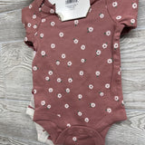 NEW 3 Pk LS Bodysuits Flowers Stripes NB