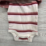 NEW 3 Pk LS Bodysuits Flowers Stripes NB