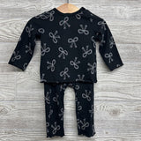 LS Shirt & Leggings Bows Lettuce Trim 6-9M
