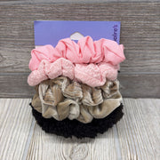 NEW 5 Pk Textured Scrunchies