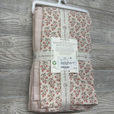NEW 2 Pk Muslin Blanket Flowers Stripes
