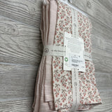 NEW 2 Pk Muslin Blanket Flowers Stripes
