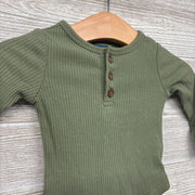 LS Henley Bodysuit Ribbed 0-3M