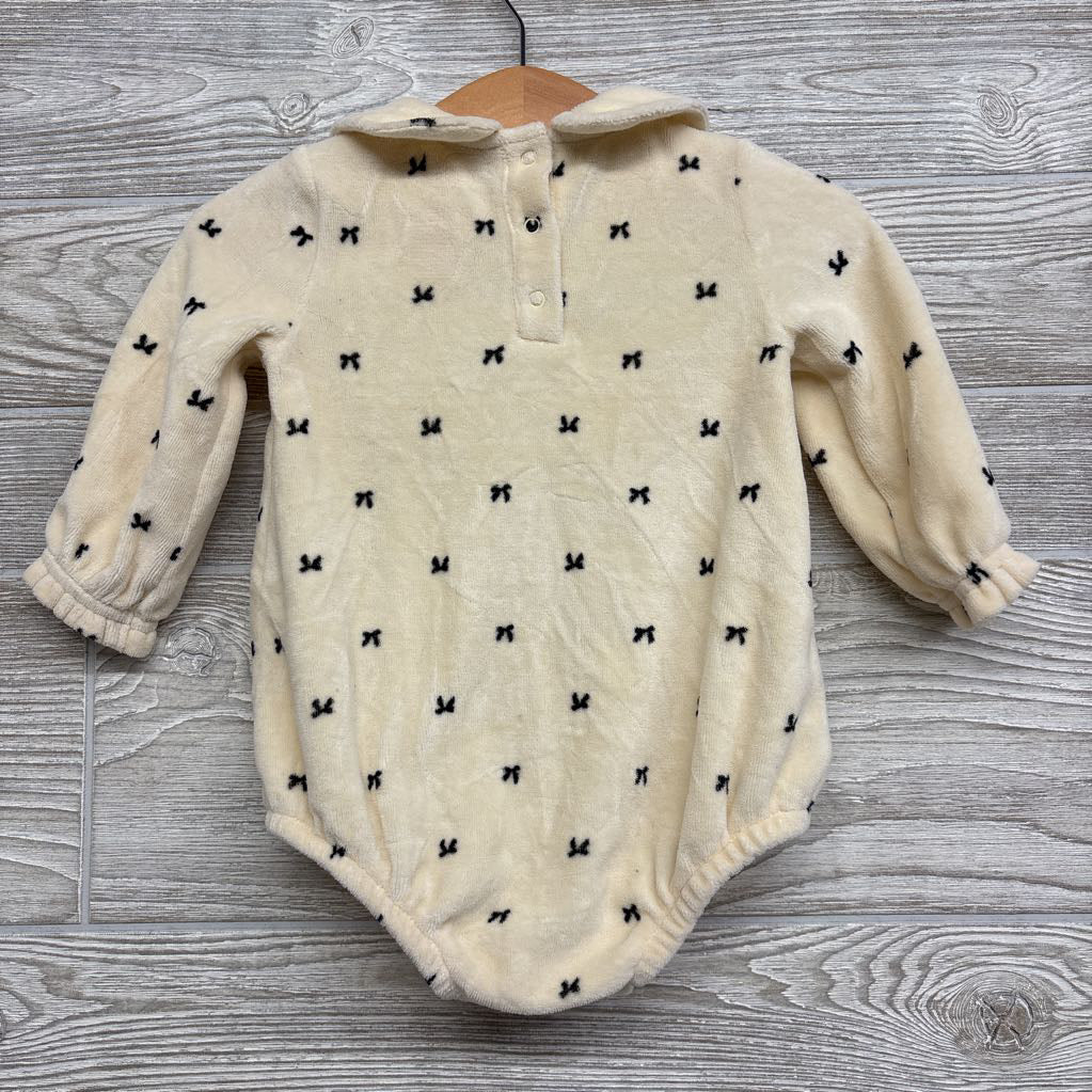 LS Plush Bodysuit Bows 6-9M