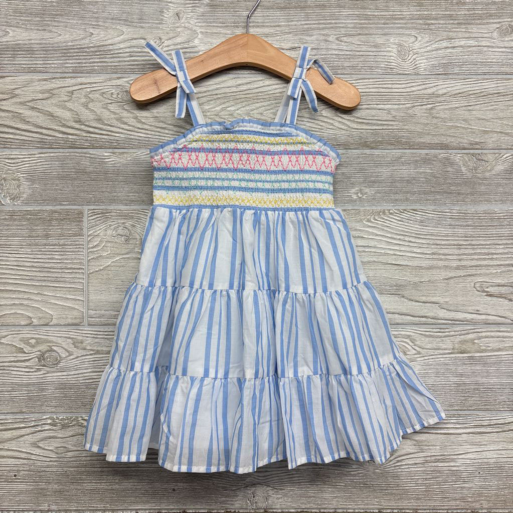 Smocked Tiered Dress Stripes 2t