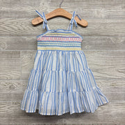 Smocked Tiered Dress Stripes 2t