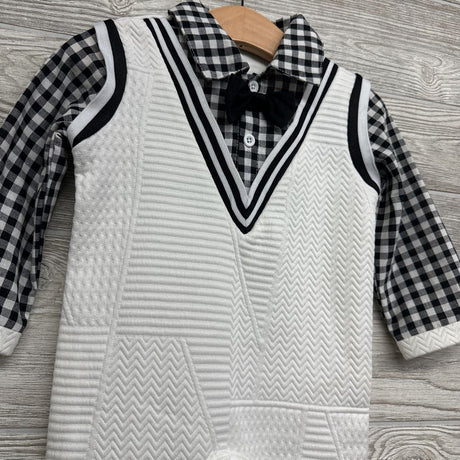 Textured Outfit W/ Gingham Shirt 12-18M