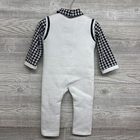 Textured Outfit W/ Gingham Shirt 12-18M
