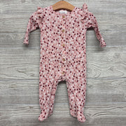 Ribbed Outfit Hearts Ruffles 3-6M