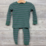 2 Pc LS Waffle Knit PJs Stripes 18M