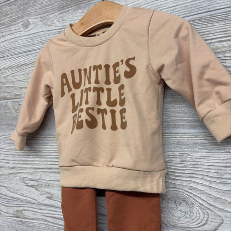 Crewneck Auntie's Little Bestie & Harem Joggers 3-6M
