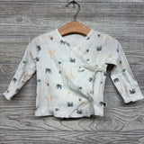 LS Ribbed Side Snap Bodysuit & Footed Pants Elephants Giraffe 6-9M