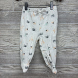 LS Ribbed Side Snap Bodysuit & Footed Pants Elephants Giraffe 6-9M