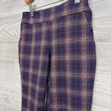Plaid Flare Pants Slit Hem 8