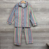 2 Pc LS Button Up PJs Stripes 7-8 *