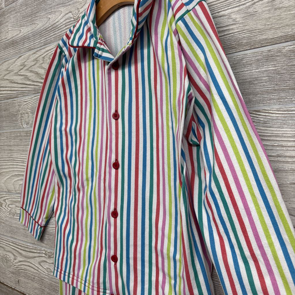 2 Pc LS Button Up PJs Stripes 7-8 *