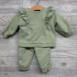 Crewneck Eyelet Flutter & French Terry Pants 9M