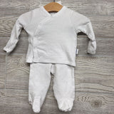 LS Pointelle Side Snap Shirt & Footed Pants 0-3M