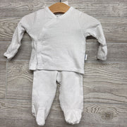 LS Pointelle Side Snap Shirt & Footed Pants 0-3M
