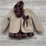 NEW Faux Fur Jacket, Plaid Skirt & Plaid Hat 18-24M