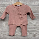 LS Waffle Knit Side Snap Shirt & Pants Dots 6-9M