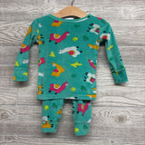 2 Pc LS Cozy PJs Alpacas 12M