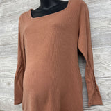 Square Neck Ribbed LS Shirt Large