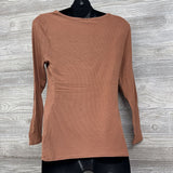 Square Neck Ribbed LS Shirt Large