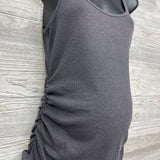 Rouched Ribbed Tank Top Large