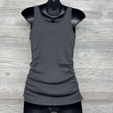 Rouched Ribbed Tank Top Large