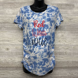 Tie Dye Shirt Red White & Blue Medium