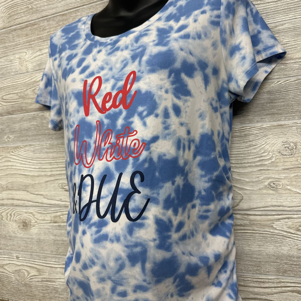Tie Dye Shirt Red White & Blue Medium