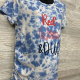Tie Dye Shirt Red White & Blue Medium