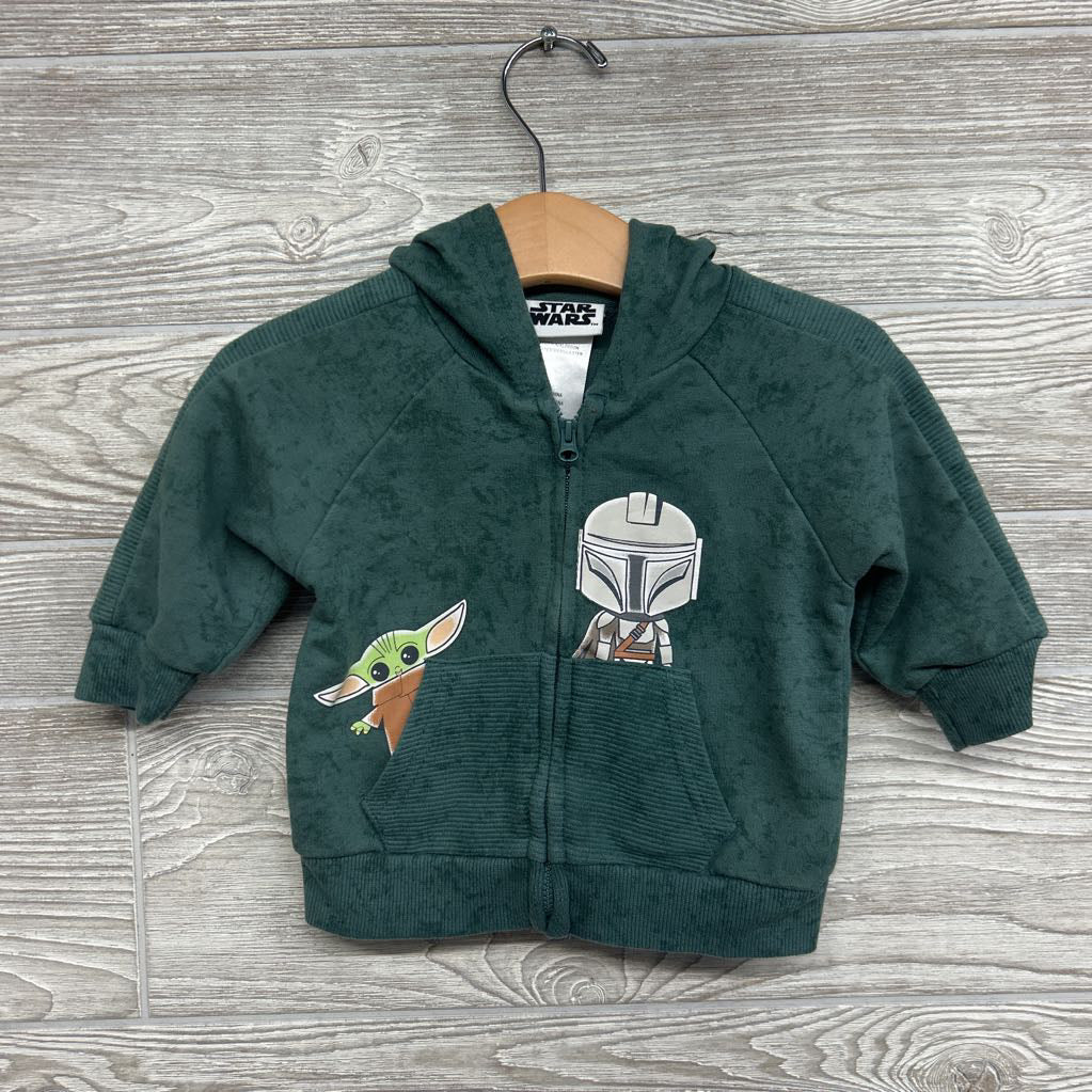 Full Zip Hoodie Baby Yoda Mandalorian 6-9M