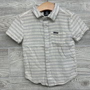 Linen Blend Button Up Shirt Stripes 4T
