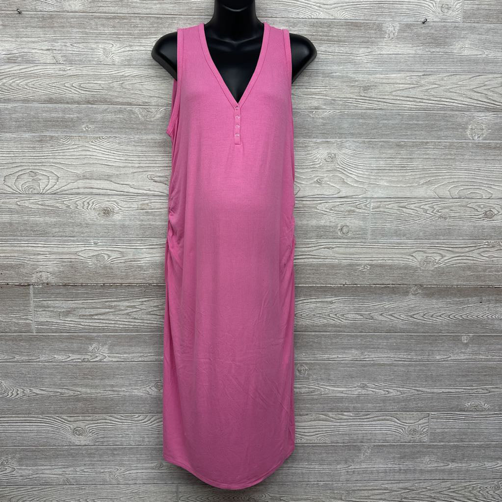 Ribbed Tank Henley Midi Dress XL