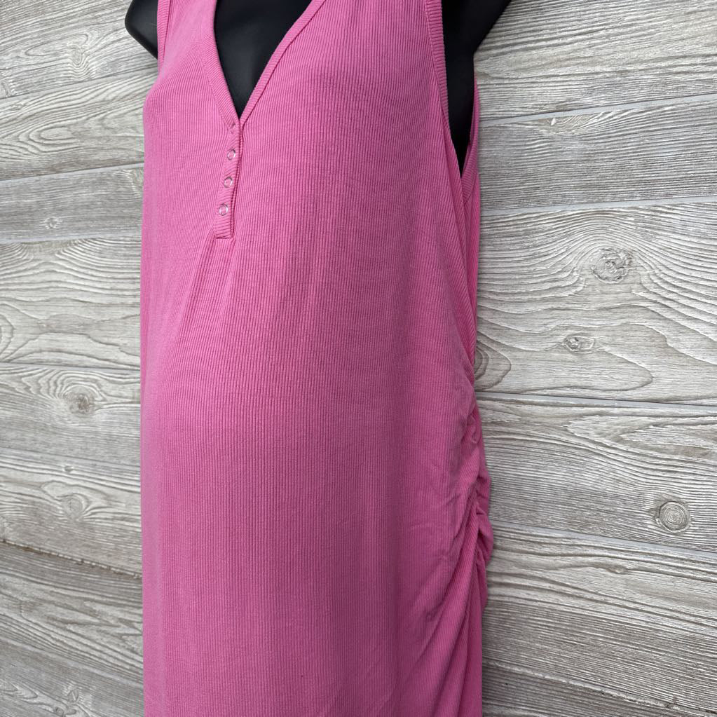 Ribbed Tank Henley Midi Dress XL