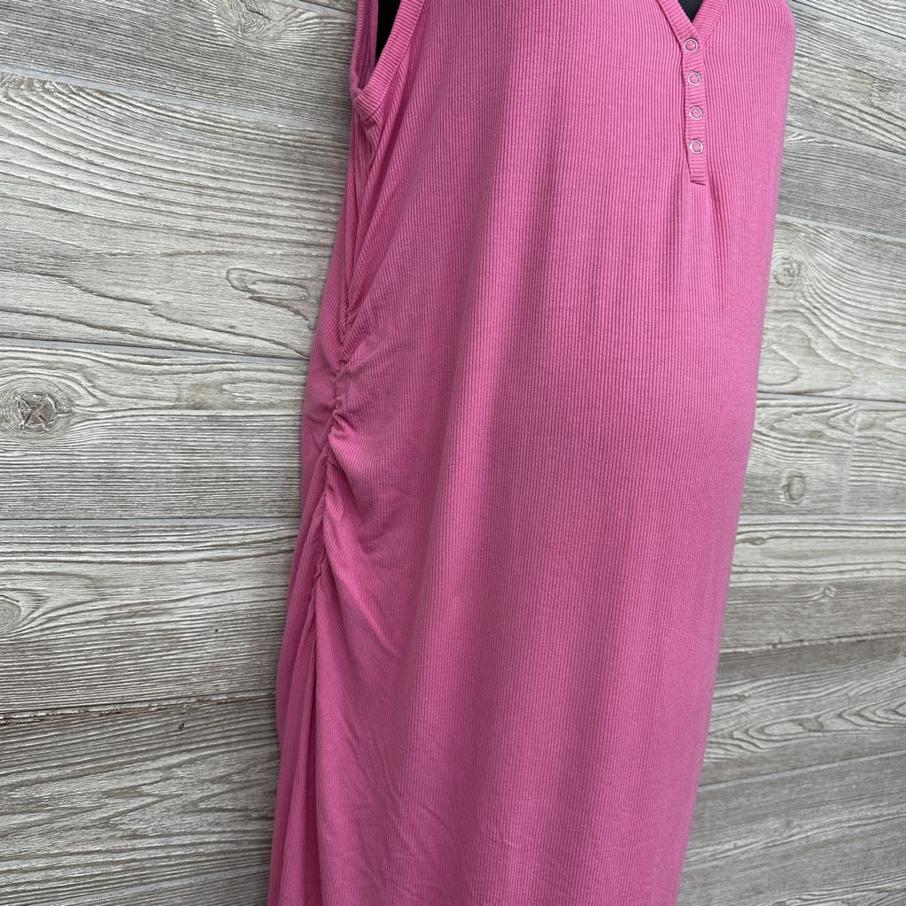 Ribbed Tank Henley Midi Dress XL