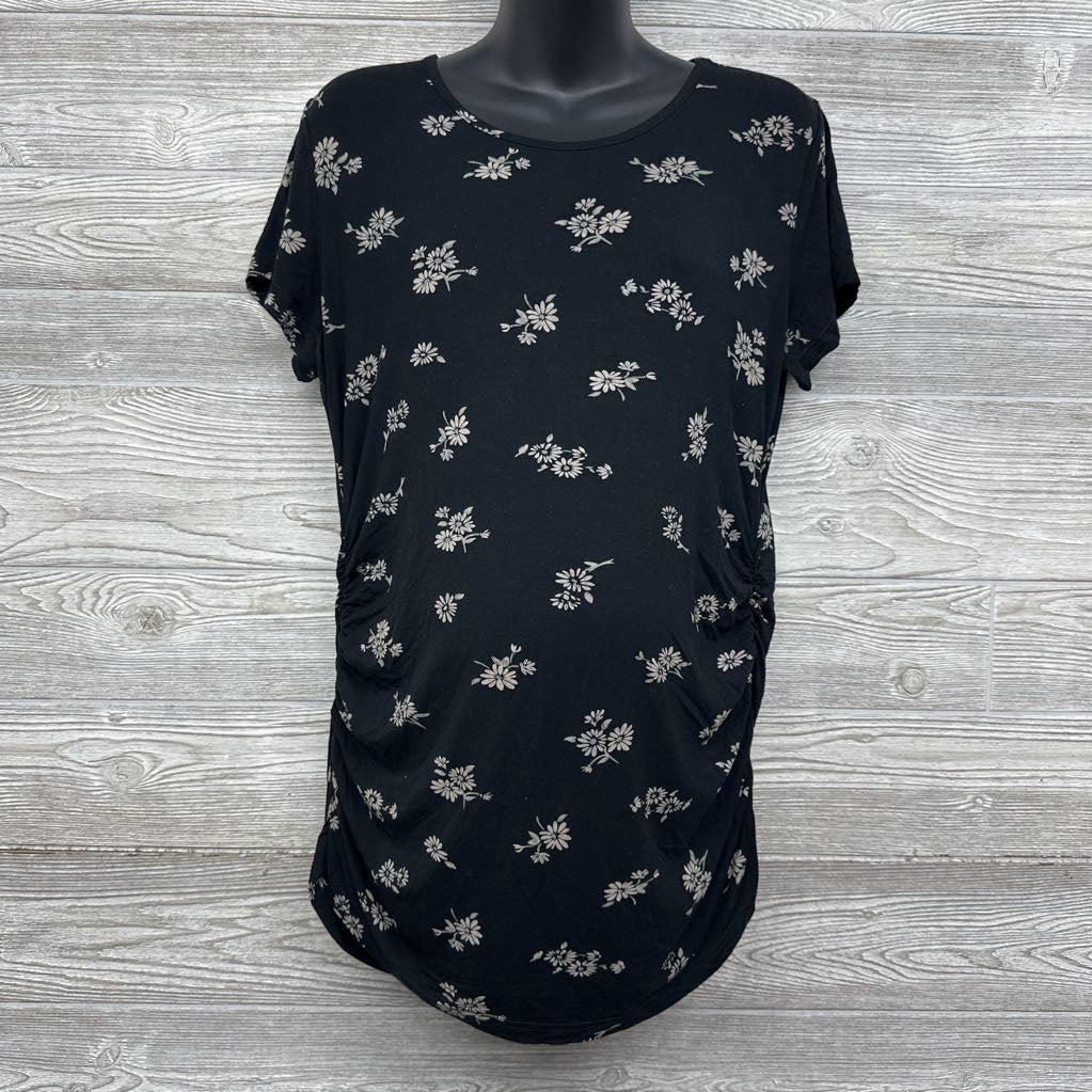 Ruched Shirt Flowers XL