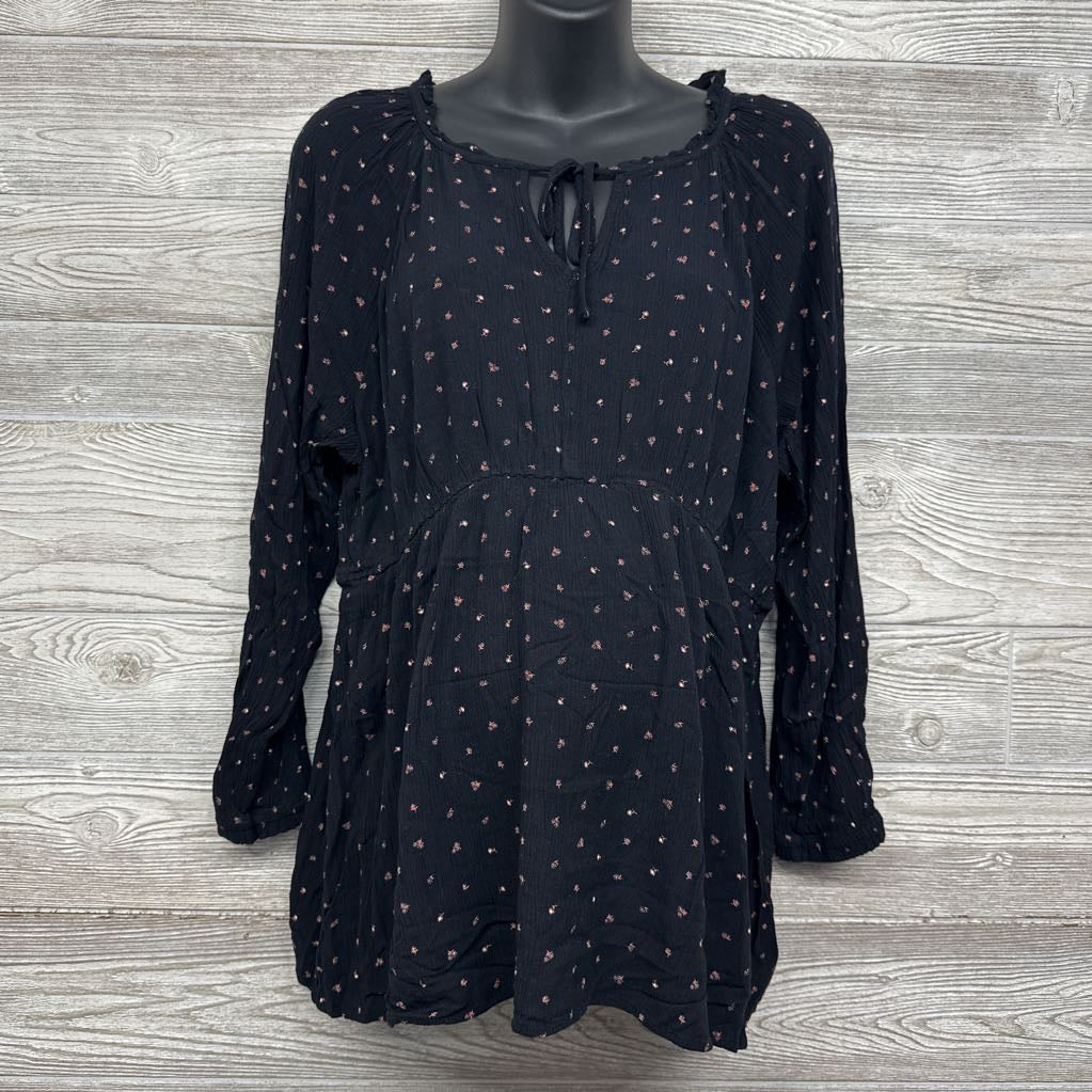 Ruched Blouse Flowers XL