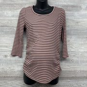 Scoop Neck Ribbed Shirt Stripes Medium