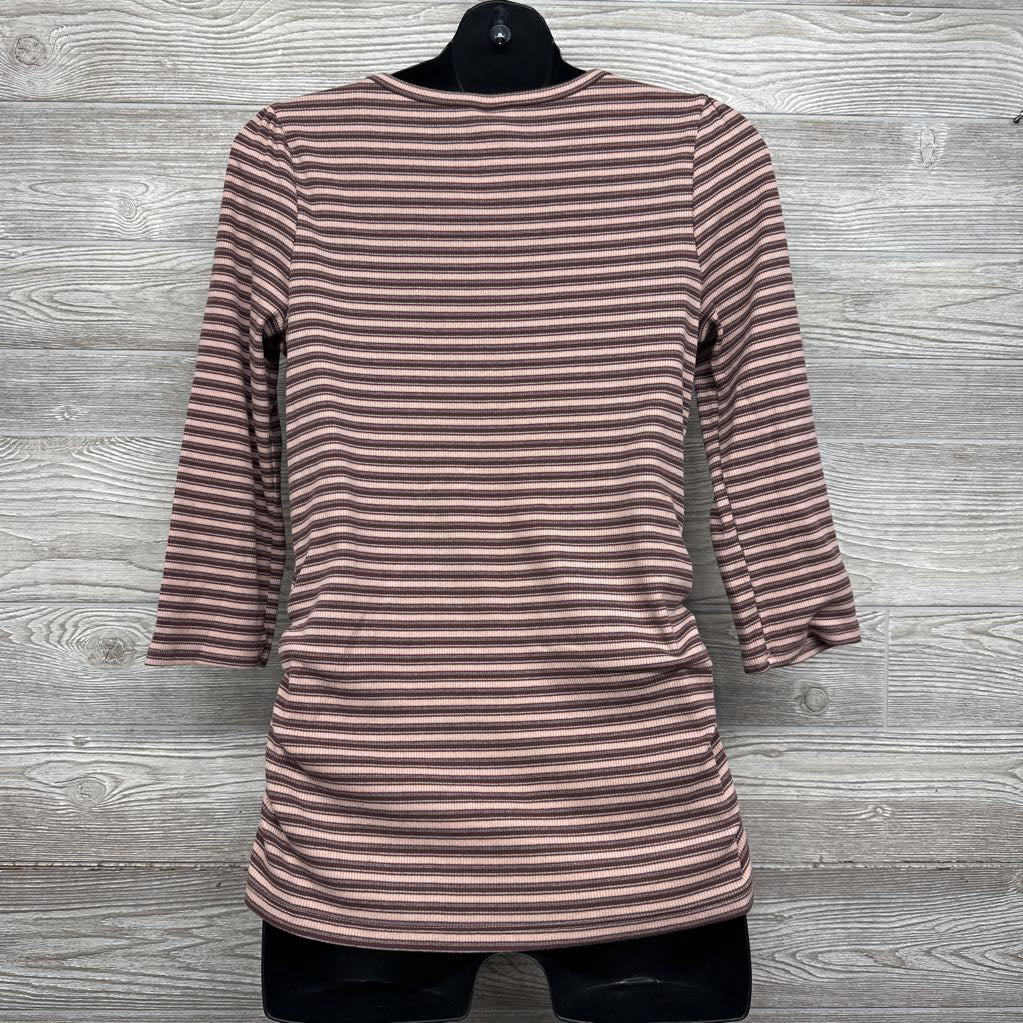 Scoop Neck Ribbed Shirt Stripes Medium