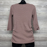Scoop Neck Ribbed Shirt Stripes Medium