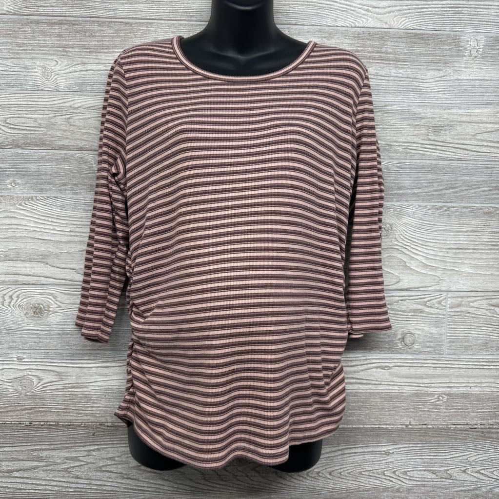 Scoop Neck Ribbed Shirt Stripes XL