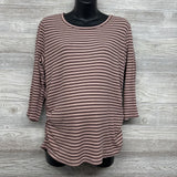 Scoop Neck Ribbed Shirt Stripes XL